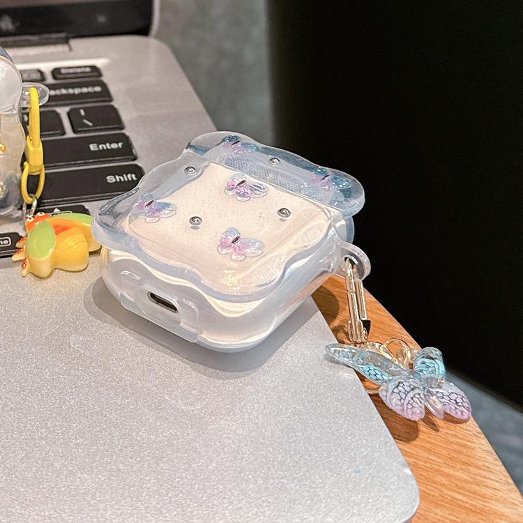 Custodia per auricolari wireless Bluetooth Super-Fairy con farfalla sfumata, For Airpods 4, For Airpods 3, For Airpods 1 / 2