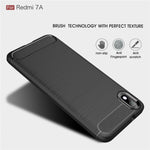 Custodia TPU in fibra di carbonio testurizzata spazzolata per Xiaomi Redmi 7A