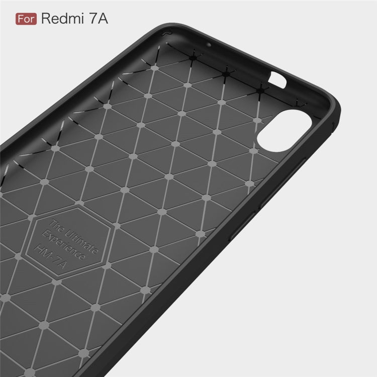 Custodia TPU in fibra di carbonio testurizzata spazzolata per Xiaomi Redmi 7A