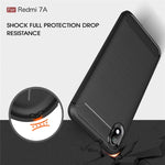 Custodia TPU in fibra di carbonio testurizzata spazzolata per Xiaomi Redmi 7A