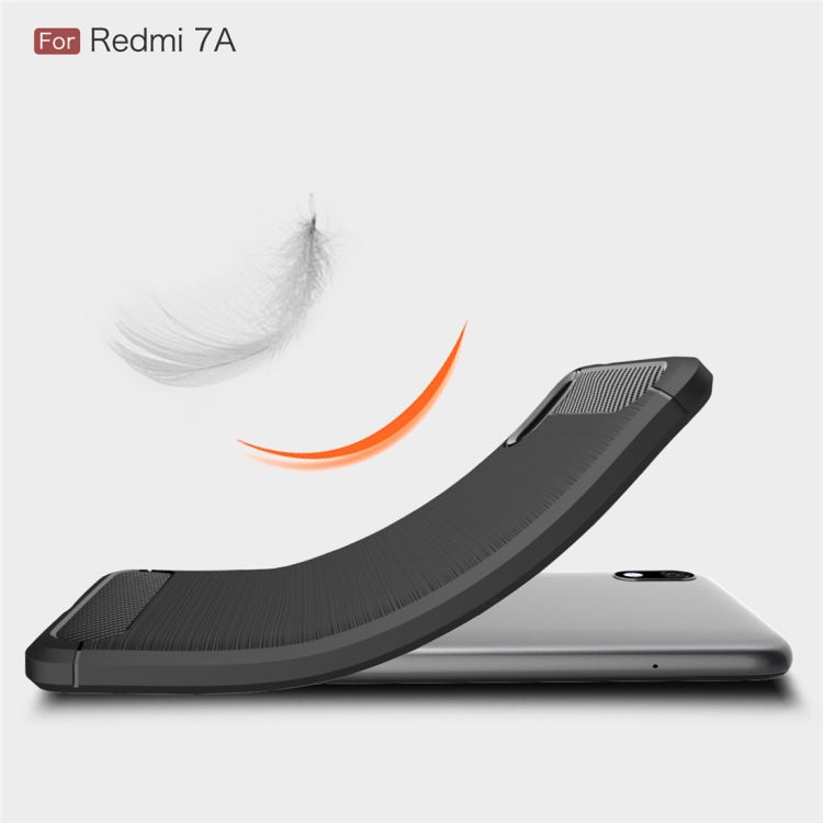 Custodia TPU in fibra di carbonio testurizzata spazzolata per Xiaomi Redmi 7A