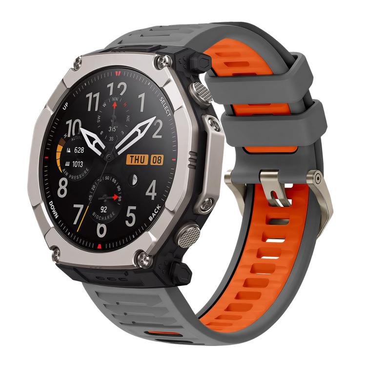 Cinturino per orologio in silicone bicolore ondulato con connettore a sgancio rapido., For Amazfit T-Rex Ultra 2