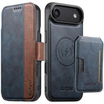 Suteni Q07S3 Portafoglio con apertura a libro con motivo a pelle di vacchetta e custodia magnetica rimovibile per telefono., For iPhone 18, For iPhone 18 Pro, For iPhone 18 Pro Max, For iPhone 17 Pro Max, For iPhone 17 Pro, For iPhone 17, For iPhone Ai...