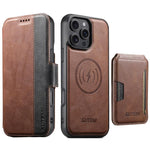 Suteni Q07S3 Portafoglio con apertura a libro con motivo a pelle di vacchetta e custodia magnetica rimovibile per telefono., For iPhone 14, For iPhone 14 Pro, For iPhone 14 Pro Max, For iPhone 13 Pro Max, For iPhone 13 Pro, For iPhone 13, For iPhone 12...