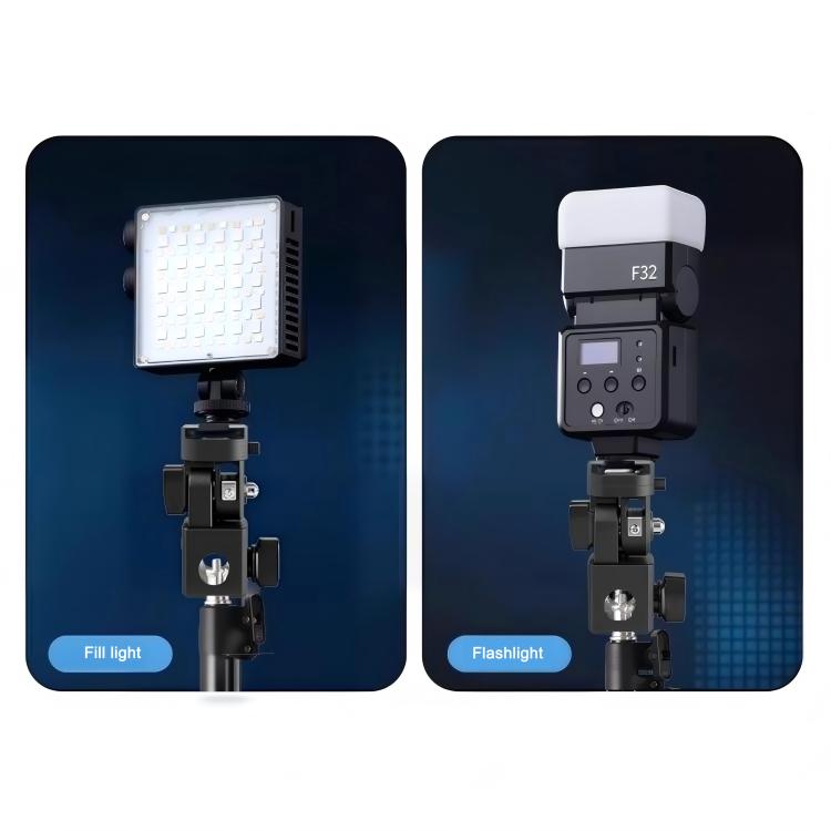 Y079 Luce di riempimento per fotocamera/telefono, supporto girevole a 180 gradi, attacco a slitta con vite da 1/4