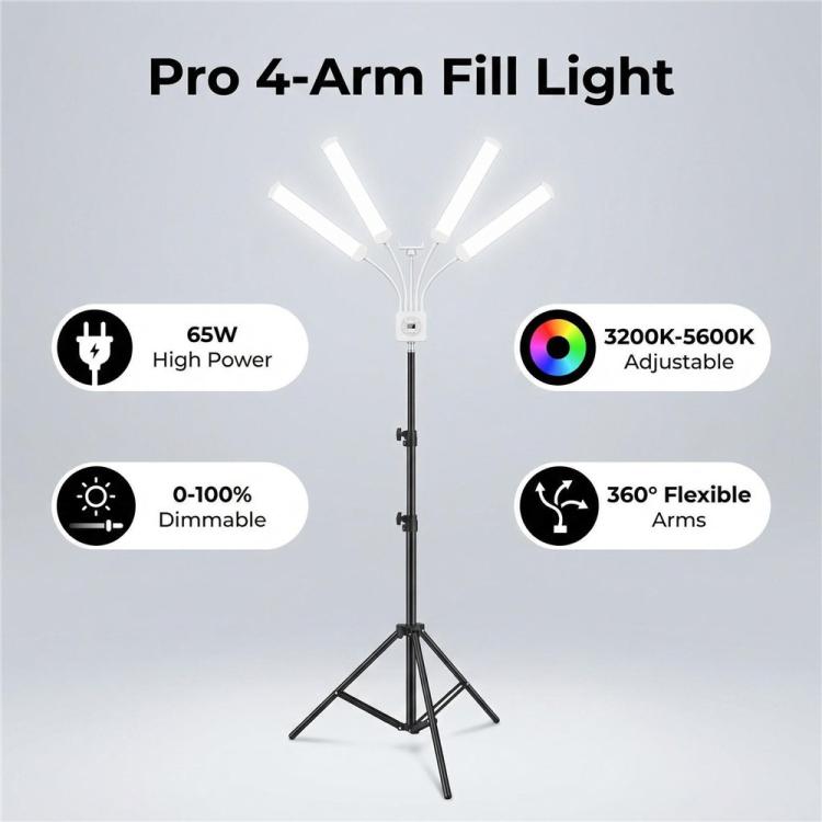 Lampada LED fotografica 65W regolabile con telecomando