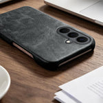 Cover posteriore per telefono in ecopelle con chiusura magnetica Retro-skin., For Galaxy S26+ 5G, For Galaxy S26 Ultra 5G, For Galaxy S26 5G