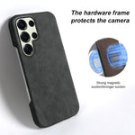 Cover posteriore per telefono in ecopelle con chiusura magnetica Retro-skin., For Galaxy S25 Ultra 5G, For Galaxy S24 FE 5G, For Galaxy A55 5G