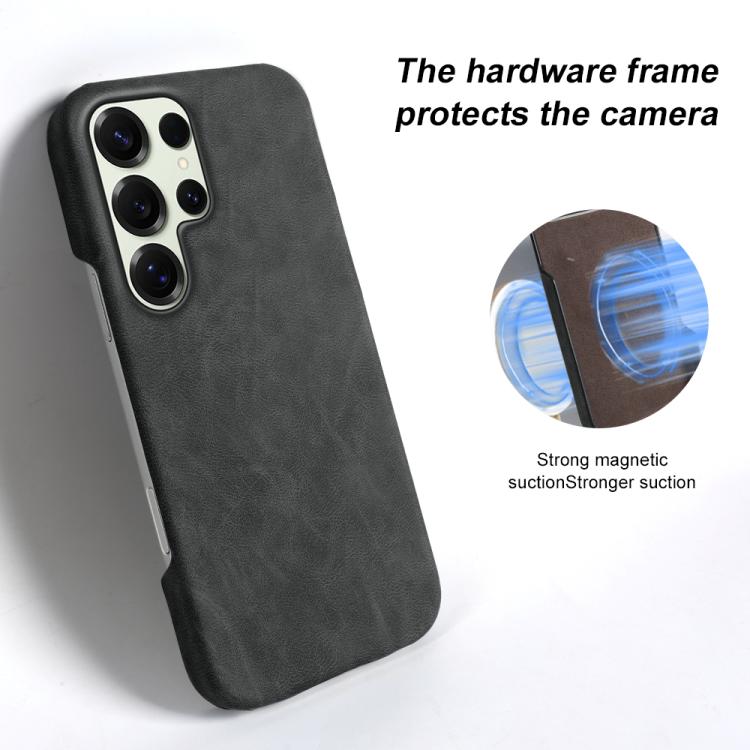 Cover posteriore per telefono in ecopelle con chiusura magnetica Retro-skin., For Galaxy S25 Ultra 5G, For Galaxy S24 FE 5G, For Galaxy A55 5G
