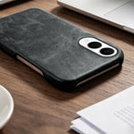 Cover posteriore per telefono in ecopelle con chiusura magnetica Retro-skin., For Galaxy S25 Edge 5G, For Galaxy S25 5G, For Galaxy S25+ 5G