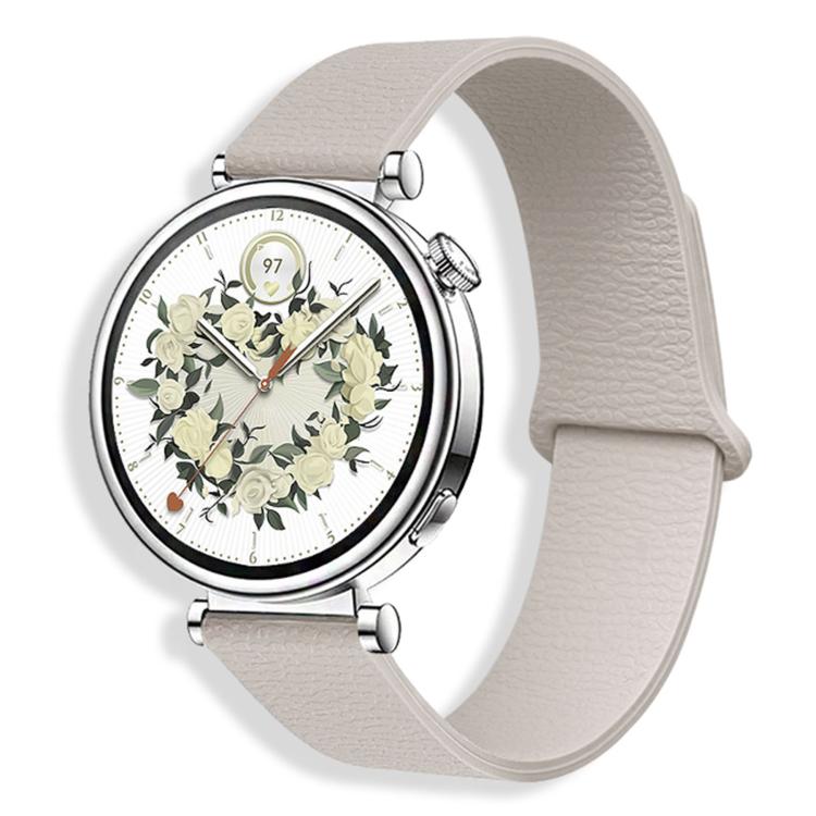 Cinturino per orologio in silicone con motivo litchi e chiusura magnetica, 18mm