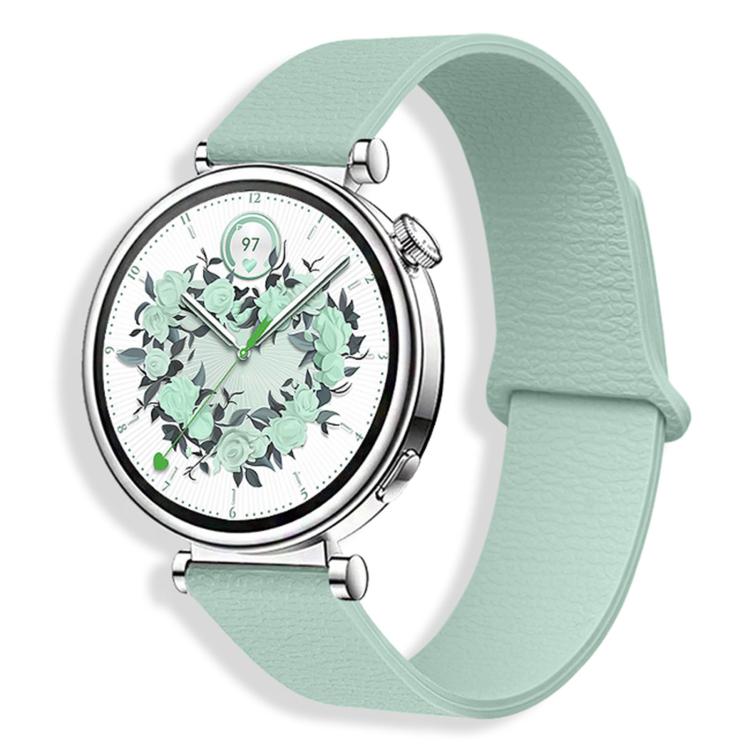Cinturino per orologio in silicone con motivo litchi e chiusura magnetica, 20mm