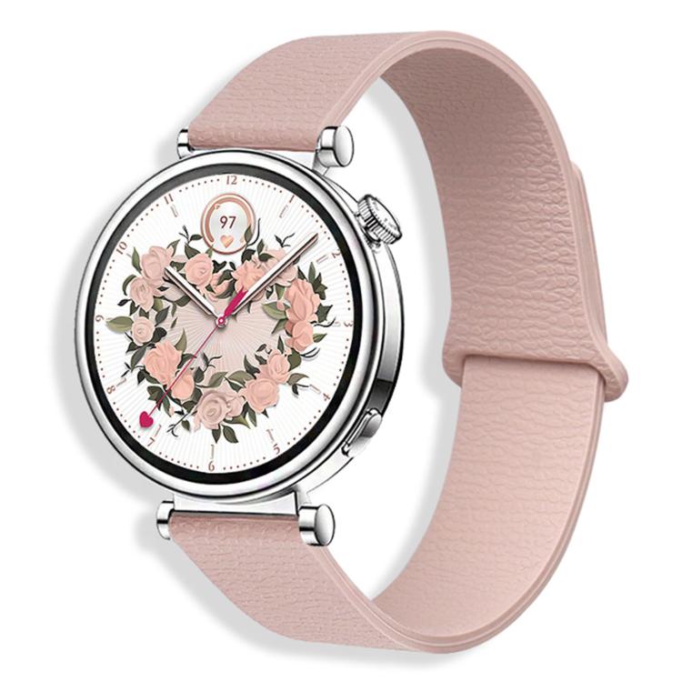 Cinturino per orologio in silicone con motivo litchi e chiusura magnetica, 20mm