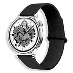 Cinturino per orologio in silicone con motivo litchi e chiusura magnetica, 22mm
