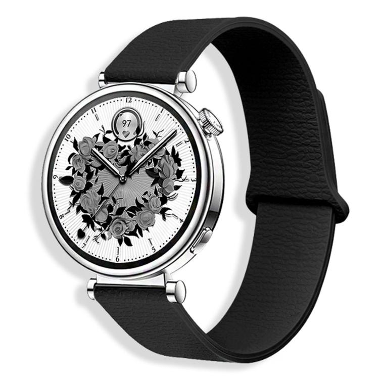 Cinturino per orologio in silicone con motivo litchi e chiusura magnetica, 22mm