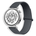 Cinturino per orologio in silicone con motivo litchi e chiusura magnetica, 22mm