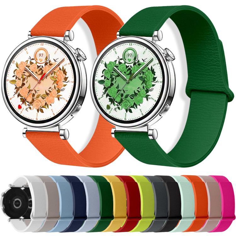Cinturino per orologio in silicone con motivo litchi e chiusura magnetica, 18mm
