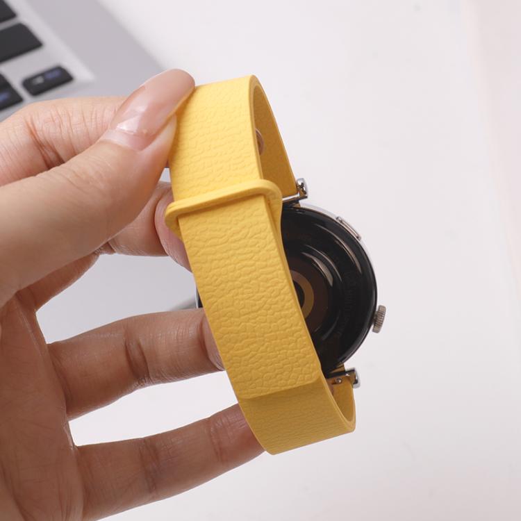 Cinturino per orologio in silicone con motivo litchi e chiusura magnetica, 20mm