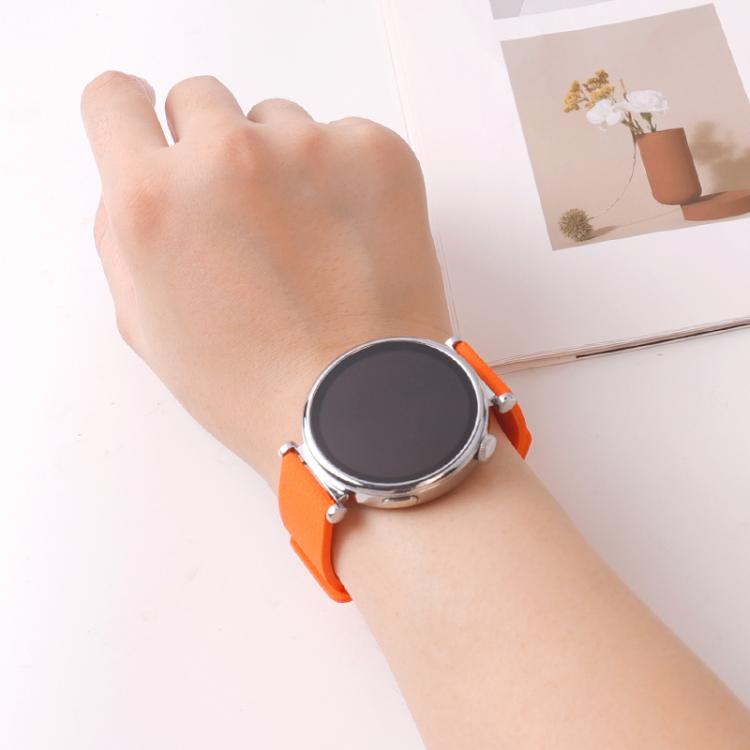 Cinturino per orologio in silicone con motivo litchi e chiusura magnetica, 20mm