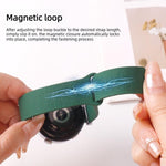 Cinturino per orologio in silicone con motivo litchi e chiusura magnetica, 22mm