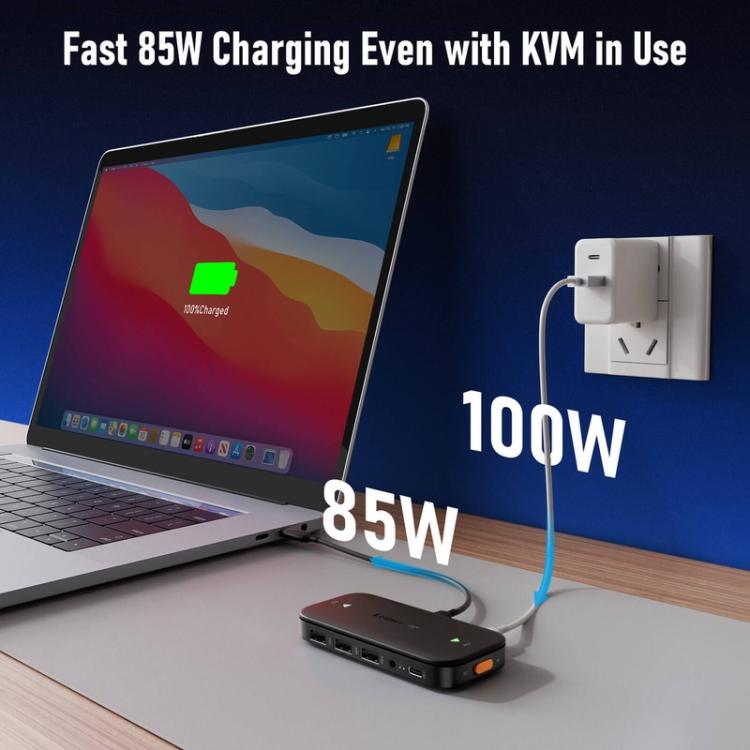 Lemorele H200 Switch KVM Type-C con HDMI 4K 60Hz e PD 100W