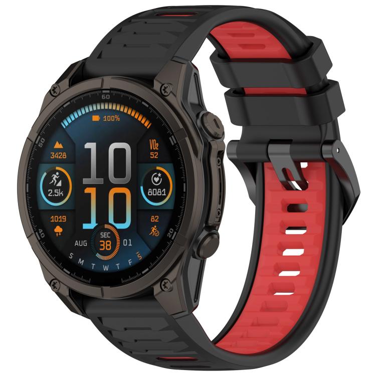 Cinturino sportivo in silicone bicolore tipo armatura per orologio, For Garmin 26mm, For Garmin 22mm