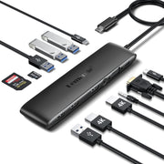 Lemorele TC97 Docking Station Type-C Gigabit Ethernet 4K HDMI Hub di ricarica PD