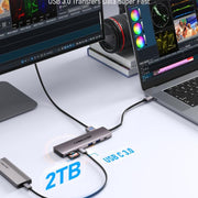 Docking station Lemorele TC91 Type-C con triplo display, Ethernet e alimentatore per laptop da 100 W PD.