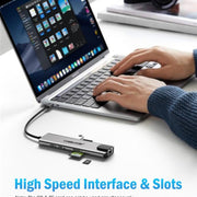 Docking station Lemorele TC39 9 in 1 con HDMI, Ethernet, PD da 100 W e connettore per laptop.