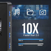 Docking station Lemorele TC92 9 in 1 con display 4K, Ethernet, alimentatore PD da 100 W e connettore portatile.