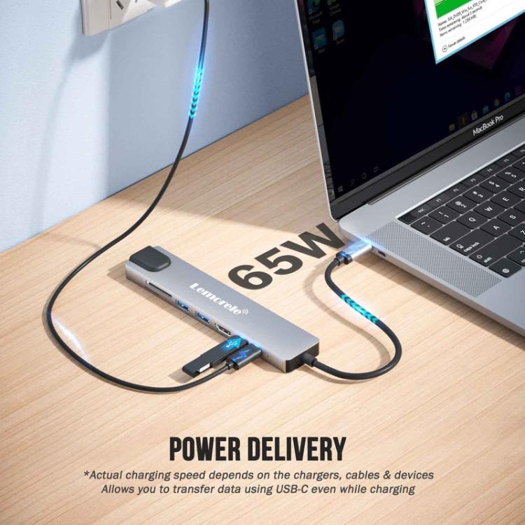 Docking station Lemorele TC19L Plus 8 in 1 con display 4K, Ethernet e alimentatore PD da 100 W.