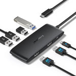 Docking station Lemorele TC510 7 in 1 con display 4K, adattatore portatile ad alta velocità da 100 W PD.