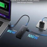 Docking station Lemorele TC510 7 in 1 con display 4K, adattatore portatile ad alta velocità da 100 W PD.