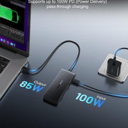 Docking station Lemorele TC510 7 in 1 con display 4K, adattatore portatile ad alta velocità da 100 W PD.