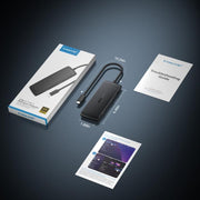 Docking station Lemorele TC510 7 in 1 con display 4K, adattatore portatile ad alta velocità da 100 W PD.