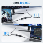 Docking station Lemorele TC90 7 in 1 con proiezione 4K, rete Gigabit, alimentatore da 100 W e connettore PD.