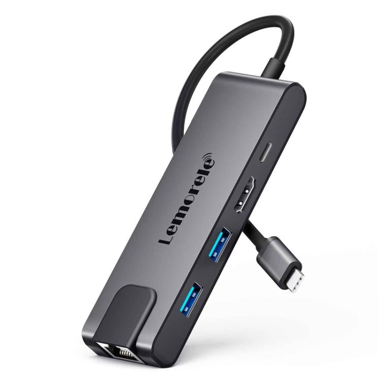 Docking station Lemorele TC24L 5 in 1, display Ultra HD 4K, trasferimento rapido, adattatore PD da 100 W.