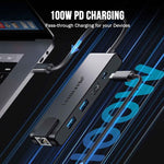 Docking station Lemorele TC24L 5 in 1, display Ultra HD 4K, trasferimento rapido, adattatore PD da 100 W.