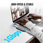 Docking station Lemorele TC24L 5 in 1, display Ultra HD 4K, trasferimento rapido, adattatore PD da 100 W.