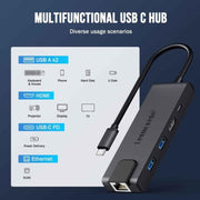 Docking station Lemorele TC24L 5 in 1, display Ultra HD 4K, trasferimento rapido, adattatore PD da 100 W.