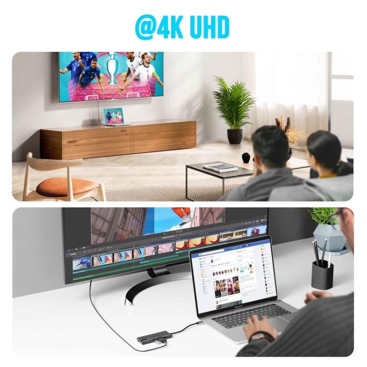 Docking station Lemorele TC24L 5 in 1, display Ultra HD 4K, trasferimento rapido, adattatore PD da 100 W.
