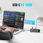 Docking station Lemorele TC24L 5 in 1, display Ultra HD 4K, trasferimento rapido, adattatore PD da 100 W.