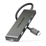 Docking station Lemorele TC22L 5 in 1 con uscita Ethernet 4K, alimentazione PD da 100 W e connettore per laptop.