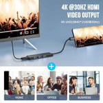 Docking station Lemorele TC22L 5 in 1 con uscita Ethernet 4K, alimentazione PD da 100 W e connettore per laptop.