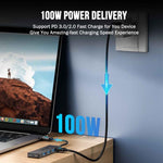 Docking station Lemorele TC22L 5 in 1 con uscita Ethernet 4K, alimentazione PD da 100 W e connettore per laptop.