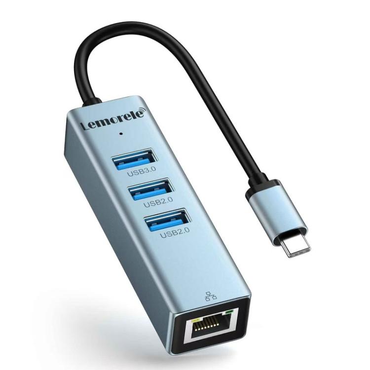 Lemorele Hub Type-C 4 in 1 con Ethernet Gigabit e USB