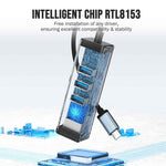 Lemorele Hub Type-C 4 in 1 con Ethernet Gigabit e USB