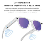 Occhiali intelligenti M88-S da 8 MP con intelligenza artificiale, supporto per chiamate Bluetooth, assistente vocale AI e controllo della musica.