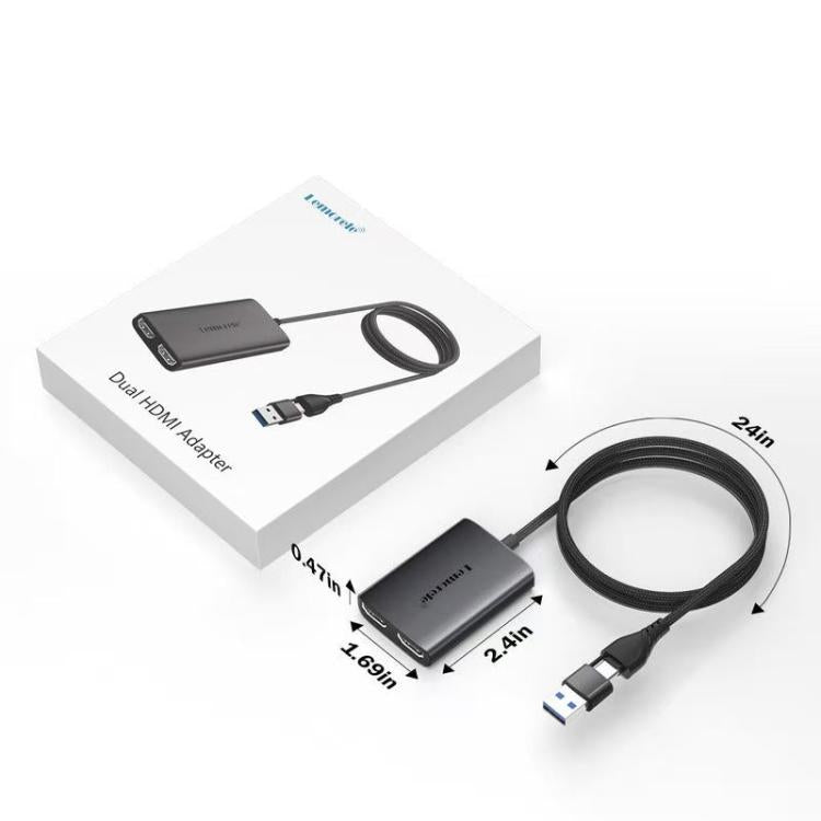 Adattatore Lemorele HD10 da USB/Type-C a HDMI per schermo HD di computer e telefono.