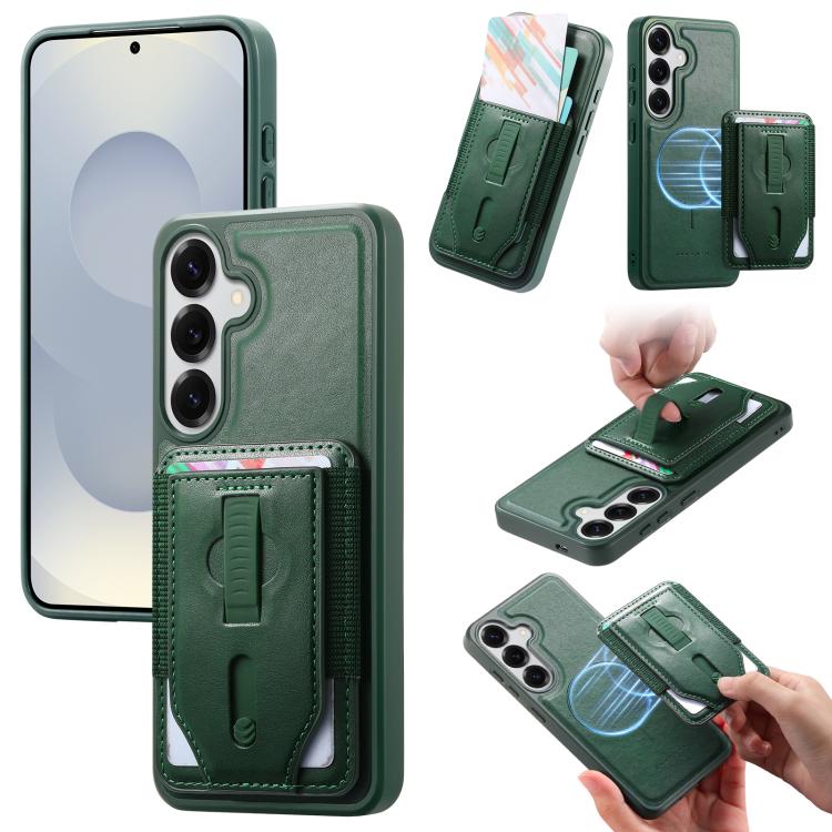 Custodia per telefono CaseNeo Retro con cinturino da polso elastico, porta carte e retro magnetico., For Galaxy S26+ 5G, For Galaxy S26 Ultra 5G, For Galaxy S26 5G, For Galaxy S25 Edge 5G, For Galaxy S25 Ultra 5G, For Galaxy S24 5G / S25 5G